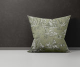 Eloise Figurative Reversible Indoor/Outdoor Square Pillow