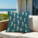 Barnon Seahorse Square Indoor/Outdoor Throw Pillow