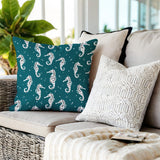 Barnon Seahorse Square Indoor/Outdoor Throw Pillow