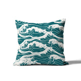 Copley Ocean Waves Square Indoor/Outdoor Throw Pillow