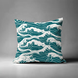 Copley Ocean Waves Square Indoor/Outdoor Throw Pillow