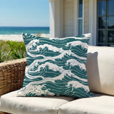 Copley Ocean Waves Square Indoor/Outdoor Throw Pillow
