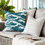 Copley Ocean Waves Lumbar Indoor/Outdoor Throw Pillow
