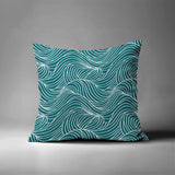 Foxlane Ocean Waves Square Indoor/Outdoor Throw Pillow