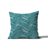 Foxlane Ocean Waves Square Indoor/Outdoor Throw Pillow