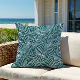 Foxlane Ocean Waves Square Indoor/Outdoor Throw Pillow