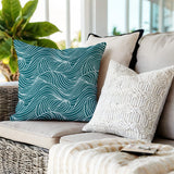 Foxlane Ocean Waves Square Indoor/Outdoor Throw Pillow