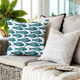 Kieran Fish Square Indoor/Outdoor Throw Pillow