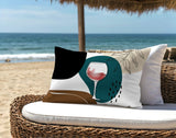 Parson Wine Glass Lumbar Indoor/Outdoor Throw Pillow