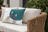 Penny Two Hands Lumbar Indoor/Outdoor Throw Pillow