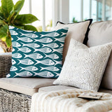 Queeston Fish Square Indoor/Outdoor Throw Pillow