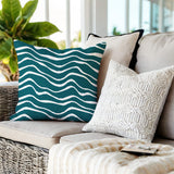Richardson Ocean Waves Square Indoor/Outdoor Throw Pillow