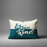 Stevenson But First Lumbar Indoor/Outdoor Throw Pillow