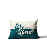 Stevenson But First Lumbar Indoor/Outdoor Throw Pillow