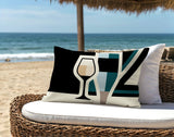 Winefield Wine Bottle Lumbar Indoor/Outdoor Throw Pillow