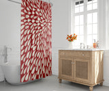 Enton Shower Curtain in Red and Beige