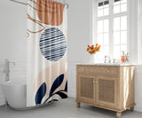 Erin Floral and Abstract Shower Curtain in Brown