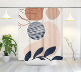 Erin Floral and Abstract Shower Curtain in Brown - view 2