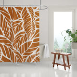 Everly Floral and Abstract Shower Curtain in Burnt Orange and White - view 2