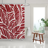 Everly Floral and Abstract Shower Curtain in Red and White - view 2