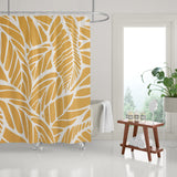 Everly Floral and Abstract Shower Curtain in Yellow and White - view 2