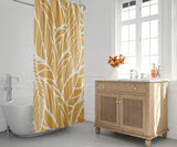 Everly Floral and Abstract Shower Curtain in Yellow and White