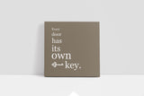 Every Door Has Its Own Key Canvas Wall Art in Beige, square
