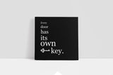 Every Door Has Its Own Key Canvas Wall Art in Black, square