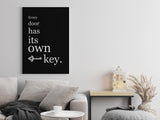 Every Door Has Its Own Key Canvas Wall Art in Black