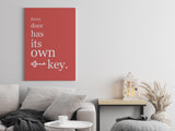 Every Door Has Its Own Key Canvas Wall Art in Coral