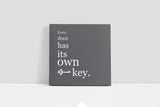 Every Door Has Its Own Key Canvas Wall Art in Gray, square