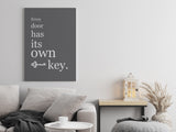 Every Door Has Its Own Key Canvas Wall Art in Gray