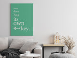 Every Door Has Its Own Key Canvas Wall Art in Mint