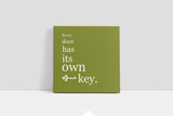 Every Door Has Its Own Key Canvas Wall Art in Olive Green, square