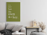 Every Door Has Its Own Key Canvas Wall Art in Olive Green
