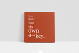 Every Door Has Its Own Key Canvas Wall Art in Burnt Orange, square