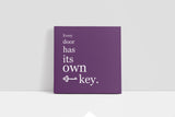 Every Door Has Its Own Key Canvas Wall Art in Purple, square