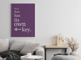 Every Door Has Its Own Key Canvas Wall Art in Purple