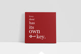 Every Door Has Its Own Key Canvas Wall Art in Red, square