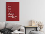 Every Door Has Its Own Key Canvas Wall Art in Red