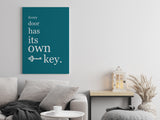 Every Door Has Its Own Key Canvas Wall Art in Turquoise