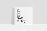 Every Door Has Its Own Key Canvas Wall Art in White, square