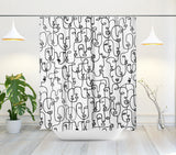 Evie Faces Abstract Shower Curtain