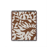 Booker Floral Cotton Throw Blanket in Rust Brown, full view
