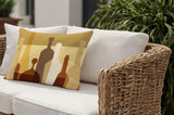 Finley Wine Bottle Lumbar Indoor/Outdoor Throw Pillow