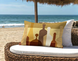Finley Wine Bottle Lumbar Indoor/Outdoor Throw Pillow