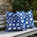 Famo 2 Sets Indoor/Outdoor Reversible Square Pillow