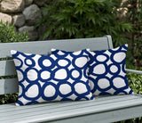 Famo 2 Sets Indoor/Outdoor Reversible Rectangular Pillow