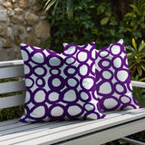 Famo 2 Sets Indoor/Outdoor Reversible Square Pillow
