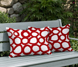 Famo 2 Sets Indoor/Outdoor Reversible Rectangular Pillow